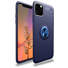 Funda Silicona Carcasa Ultrafina Goma con Magnetico Anillo de dedo Soporte para Apple iPhone 11 Pro Azul