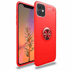 Funda Silicona Carcasa Ultrafina Goma con Magnetico Anillo de dedo Soporte para Apple iPhone 11 Rojo