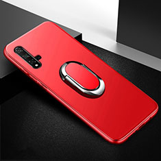 Funda Silicona Carcasa Ultrafina Goma con Magnetico Anillo de dedo Soporte para Huawei Honor 20S Rojo