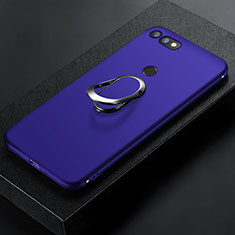 Funda Silicona Carcasa Ultrafina Goma con Magnetico Anillo de dedo Soporte para Huawei Honor V20 Azul