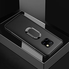 Funda Silicona Carcasa Ultrafina Goma con Magnetico Anillo de dedo Soporte para Huawei Mate 20 Pro Negro