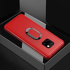 Funda Silicona Carcasa Ultrafina Goma con Magnetico Anillo de dedo Soporte para Huawei Mate 20 Pro Rojo
