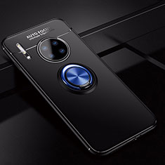 Funda Silicona Carcasa Ultrafina Goma con Magnetico Anillo de dedo Soporte para Huawei Mate 30 5G Azul