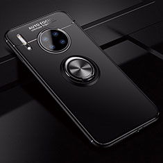 Funda Silicona Carcasa Ultrafina Goma con Magnetico Anillo de dedo Soporte para Huawei Mate 30 5G Negro