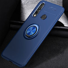 Funda Silicona Carcasa Ultrafina Goma con Magnetico Anillo de dedo Soporte para Huawei Nova 4e Azul