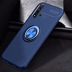 Funda Silicona Carcasa Ultrafina Goma con Magnetico Anillo de dedo Soporte para Huawei Nova 5 Azul