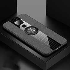 Funda Silicona Carcasa Ultrafina Goma con Magnetico Anillo de dedo Soporte para Huawei Nova 5i Pro Gris
