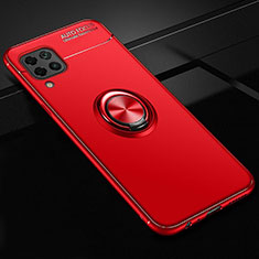 Funda Silicona Carcasa Ultrafina Goma con Magnetico Anillo de dedo Soporte para Huawei Nova 6 SE Rojo
