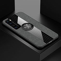 Funda Silicona Carcasa Ultrafina Goma con Magnetico Anillo de dedo Soporte para Huawei Nova 7 5G Gris