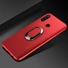 Funda Silicona Carcasa Ultrafina Goma con Magnetico Anillo de dedo Soporte para Huawei P Smart+ Plus (2019) Rojo