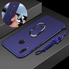 Funda Silicona Carcasa Ultrafina Goma con Magnetico Anillo de dedo Soporte para Huawei P Smart+ Plus Azul