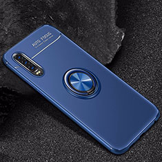 Funda Silicona Carcasa Ultrafina Goma con Magnetico Anillo de dedo Soporte para Huawei P30 Azul