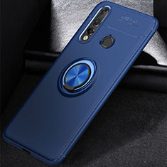 Funda Silicona Carcasa Ultrafina Goma con Magnetico Anillo de dedo Soporte para Huawei P30 Lite Azul