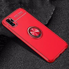 Funda Silicona Carcasa Ultrafina Goma con Magnetico Anillo de dedo Soporte para Huawei P30 Pro New Edition Rojo