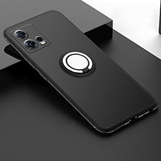 Funda Silicona Carcasa Ultrafina Goma con Magnetico Anillo de dedo Soporte para Motorola Moto Edge S30 Pro 5G Negro