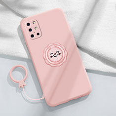 Funda Silicona Carcasa Ultrafina Goma con Magnetico Anillo de dedo Soporte para OnePlus 8T 5G Rosa