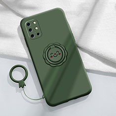 Funda Silicona Carcasa Ultrafina Goma con Magnetico Anillo de dedo Soporte para OnePlus 8T 5G Verde Noche