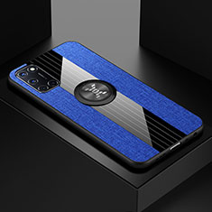 Funda Silicona Carcasa Ultrafina Goma con Magnetico Anillo de dedo Soporte para Oppo A72 Azul