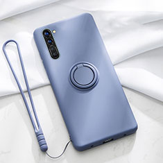 Funda Silicona Carcasa Ultrafina Goma con Magnetico Anillo de dedo Soporte para Oppo K7 5G Gris