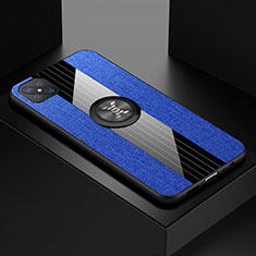 Funda Silicona Carcasa Ultrafina Goma con Magnetico Anillo de dedo Soporte para Oppo Reno4 Z 5G Azul