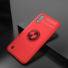 Funda Silicona Carcasa Ultrafina Goma con Magnetico Anillo de dedo Soporte para Samsung Galaxy A01 SM-A015 Rojo