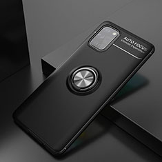 Funda Silicona Carcasa Ultrafina Goma con Magnetico Anillo de dedo Soporte para Samsung Galaxy A31 Negro