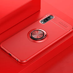 Funda Silicona Carcasa Ultrafina Goma con Magnetico Anillo de dedo Soporte para Samsung Galaxy A70 Rojo