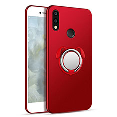 Funda Silicona Carcasa Ultrafina Goma con Magnetico Anillo de dedo Soporte para Samsung Galaxy A8s SM-G8870 Rojo