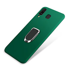 Funda Silicona Carcasa Ultrafina Goma con Magnetico Anillo de dedo Soporte para Samsung Galaxy A9 Star SM-G8850 Verde