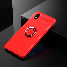 Funda Silicona Carcasa Ultrafina Goma con Magnetico Anillo de dedo Soporte para Samsung Galaxy M01 Core Rojo
