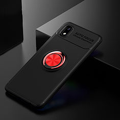 Funda Silicona Carcasa Ultrafina Goma con Magnetico Anillo de dedo Soporte para Samsung Galaxy M01 Core Rojo y Negro
