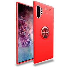 Funda Silicona Carcasa Ultrafina Goma con Magnetico Anillo de dedo Soporte para Samsung Galaxy Note 10 Plus 5G Rojo