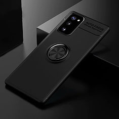 Funda Silicona Carcasa Ultrafina Goma con Magnetico Anillo de dedo Soporte para Samsung Galaxy S20 Lite 5G Negro