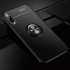 Funda Silicona Carcasa Ultrafina Goma con Magnetico Anillo de dedo Soporte para Xiaomi CC9e Negro