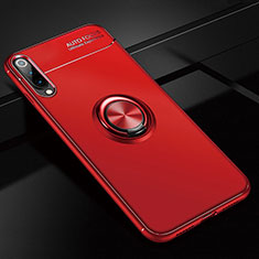 Funda Silicona Carcasa Ultrafina Goma con Magnetico Anillo de dedo Soporte para Xiaomi CC9e Rojo