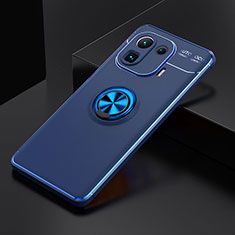 Funda Silicona Carcasa Ultrafina Goma con Magnetico Anillo de dedo Soporte para Xiaomi Mi 11 Pro 5G Azul