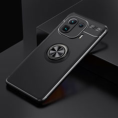 Funda Silicona Carcasa Ultrafina Goma con Magnetico Anillo de dedo Soporte para Xiaomi Mi 11 Pro 5G Negro