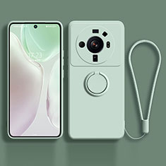 Funda Silicona Carcasa Ultrafina Goma con Magnetico Anillo de dedo Soporte para Xiaomi Mi 12S Ultra 5G Menta Verde