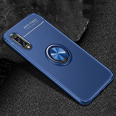 Funda Silicona Carcasa Ultrafina Goma con Magnetico Anillo de dedo Soporte para Xiaomi Mi 9 Lite Azul