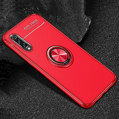 Funda Silicona Carcasa Ultrafina Goma con Magnetico Anillo de dedo Soporte para Xiaomi Mi 9 Lite Rojo