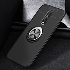 Funda Silicona Carcasa Ultrafina Goma con Magnetico Anillo de dedo Soporte para Xiaomi Mi 9T Pro Negro