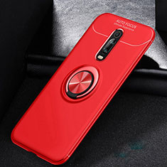 Funda Silicona Carcasa Ultrafina Goma con Magnetico Anillo de dedo Soporte para Xiaomi Mi 9T Pro Rojo