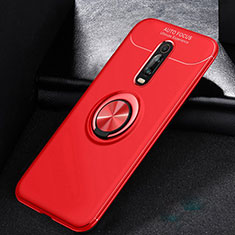Funda Silicona Carcasa Ultrafina Goma con Magnetico Anillo de dedo Soporte para Xiaomi Mi 9T Rojo