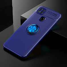 Funda Silicona Carcasa Ultrafina Goma con Magnetico Anillo de dedo Soporte para Xiaomi POCO C31 Azul