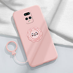 Funda Silicona Carcasa Ultrafina Goma con Magnetico Anillo de dedo Soporte para Xiaomi Redmi 10X Pro 5G Rosa