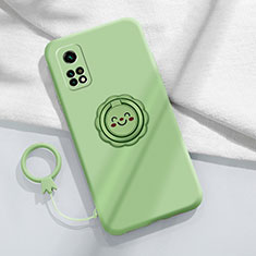 Funda Silicona Carcasa Ultrafina Goma con Magnetico Anillo de dedo Soporte para Xiaomi Redmi K30S 5G Menta Verde