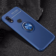 Funda Silicona Carcasa Ultrafina Goma con Magnetico Anillo de dedo Soporte para Xiaomi Redmi Note 7 Azul