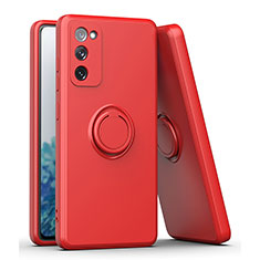 Funda Silicona Carcasa Ultrafina Goma con Magnetico Anillo de dedo Soporte QW1 para Samsung Galaxy S20 FE (2022) 5G Rojo
