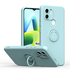 Funda Silicona Carcasa Ultrafina Goma con Magnetico Anillo de dedo Soporte QW1 para Xiaomi Poco C50 Azul Claro