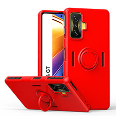 Funda Silicona Carcasa Ultrafina Goma con Magnetico Anillo de dedo Soporte QW1 para Xiaomi Poco F4 GT 5G Rojo